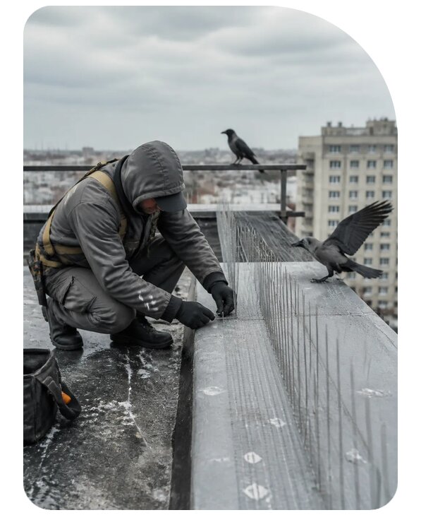 Защита от ворон под ключ в Кронштадте по цене от 5217 р. | Сенат-Крн